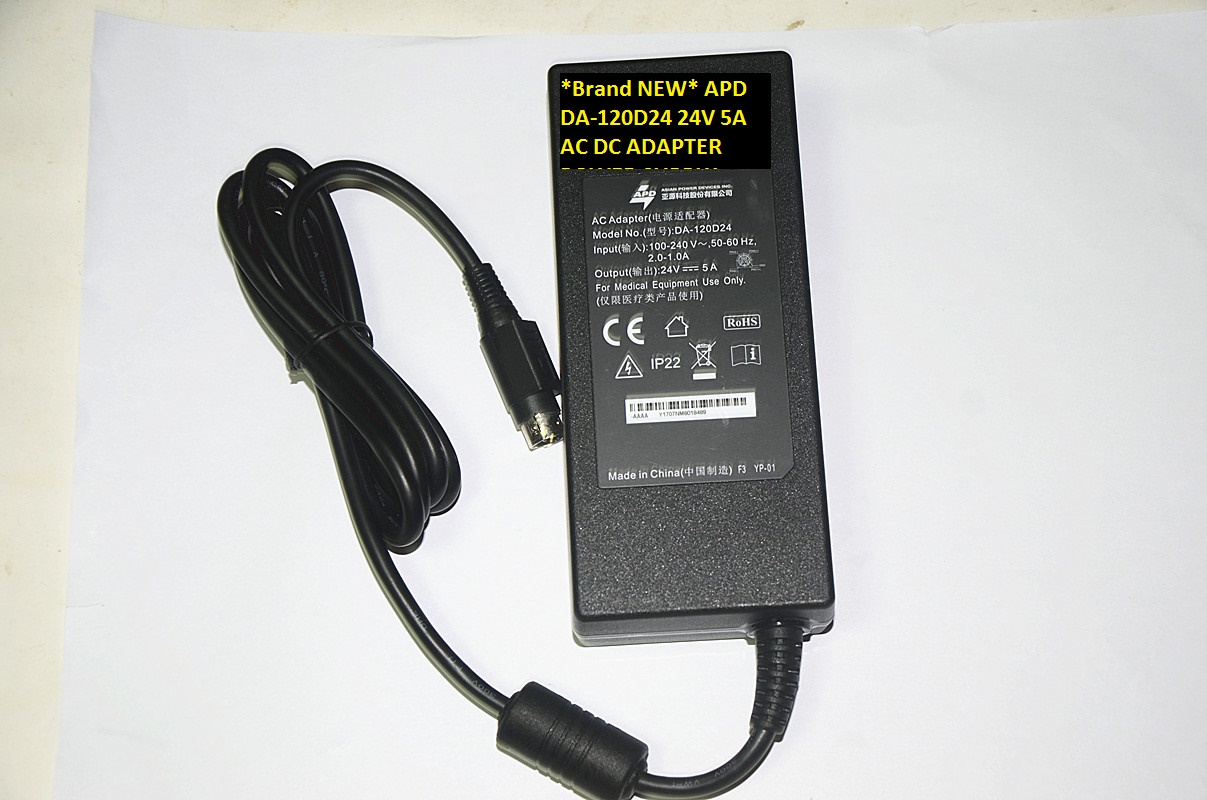 *Brand NEW* APD DA-120D24 24V 5A AC DC ADAPTER POWER SUPPLY